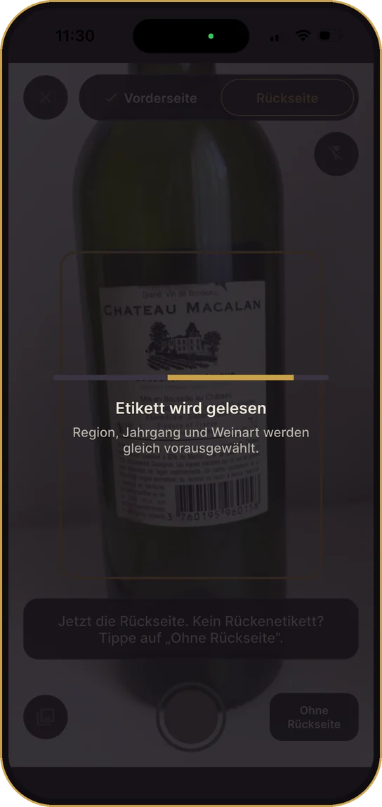 Etikett wird gelesen